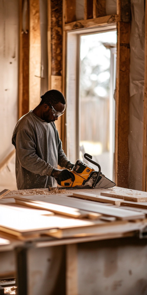 A person using a saw