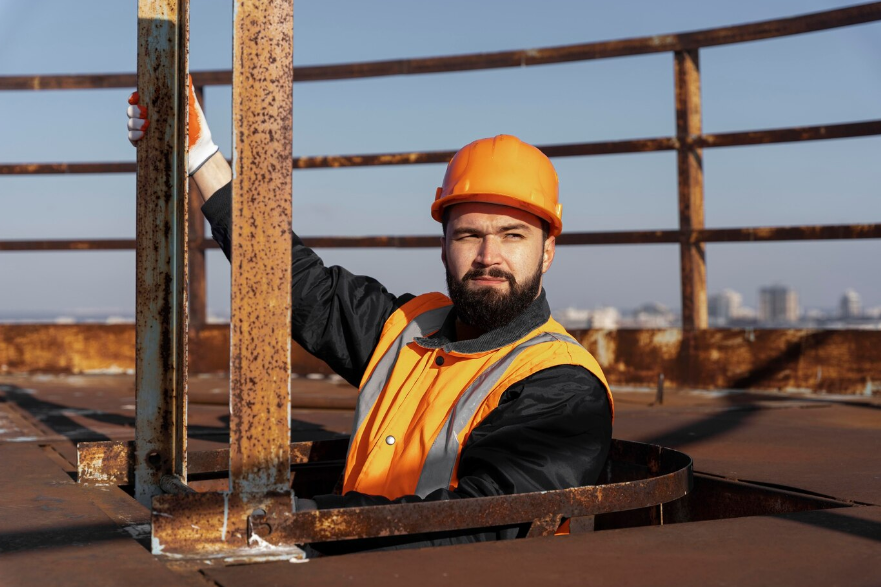 a man wearing a hardhat