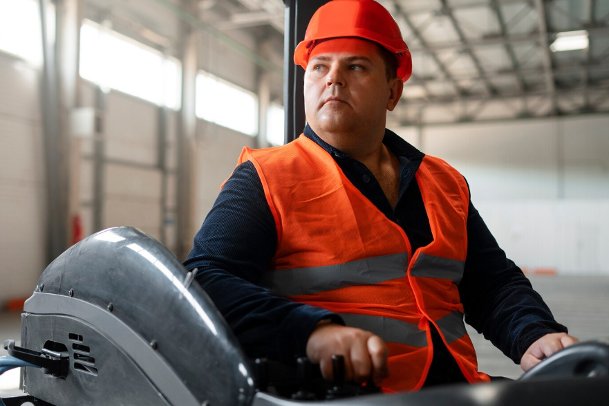 a man working in a warehouse